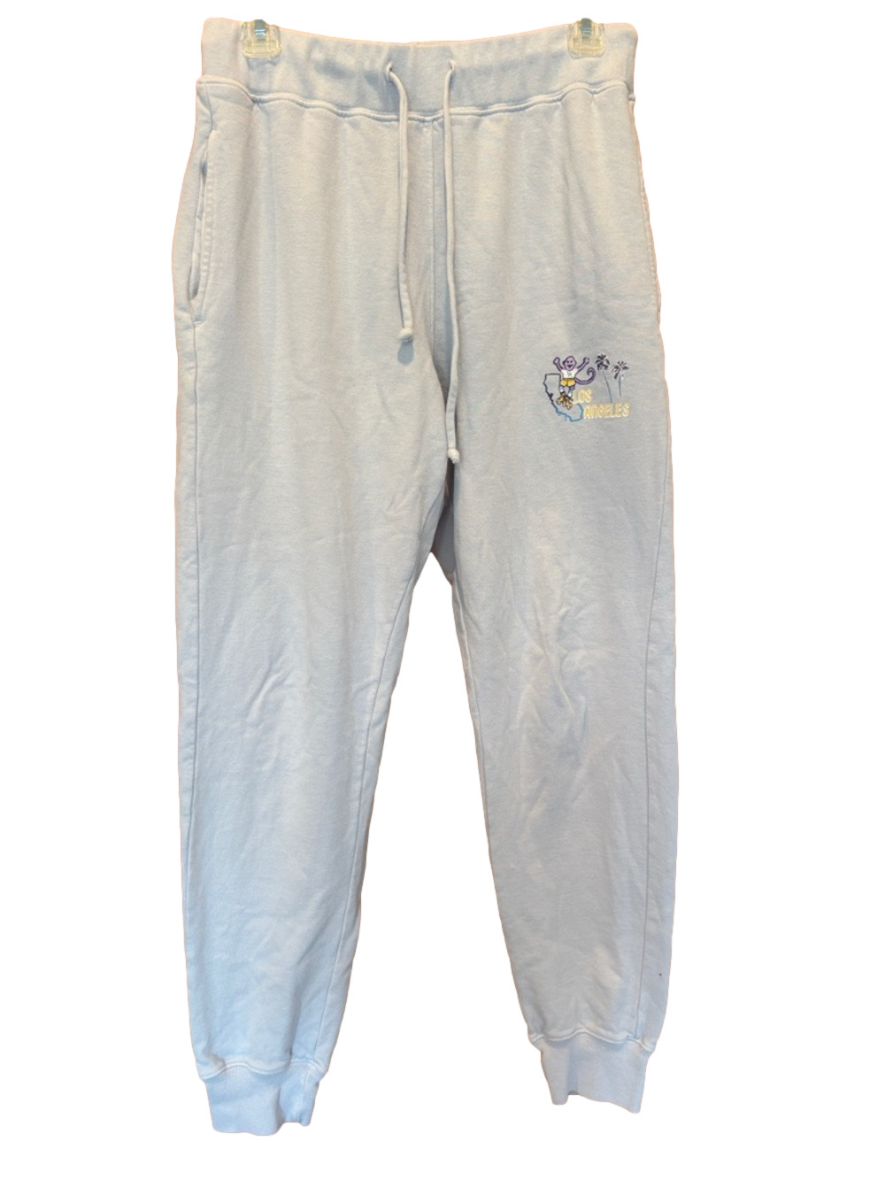 Roller Rabbit Rare Los Angeles CA Monkey Light Blue Jogger Sweatpants Size Small